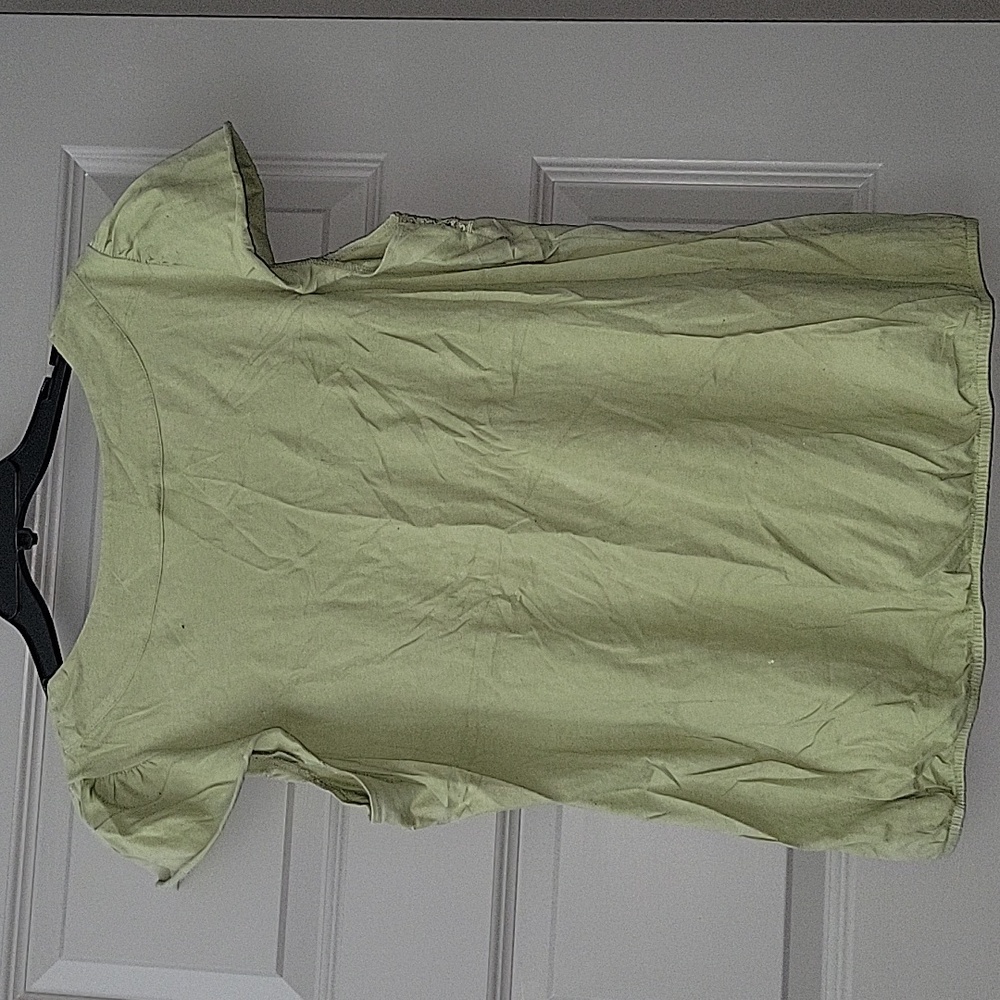Green cap sleeve blouse - Picture 3 of 6